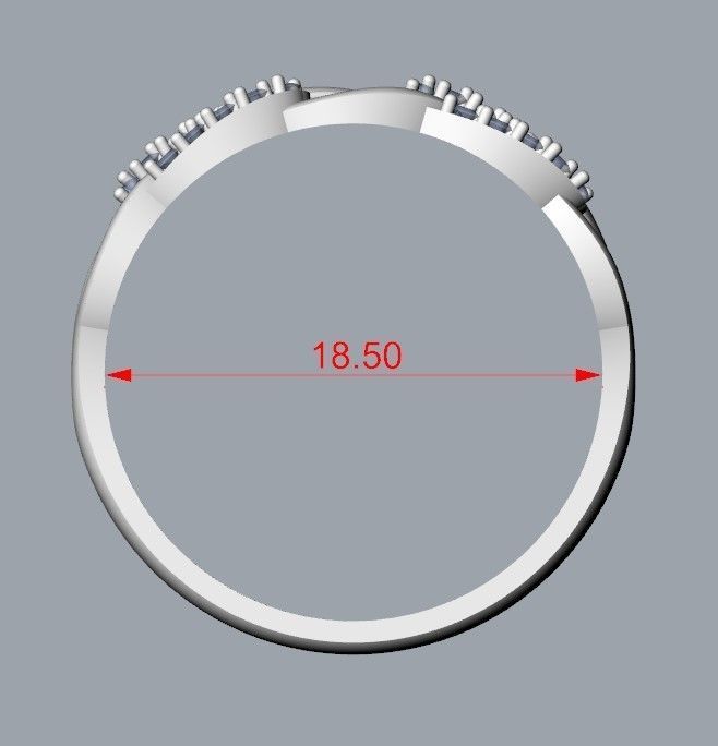 Women Diamond ring Cuban chain design 3dm stl 3D print model 3D print model_24