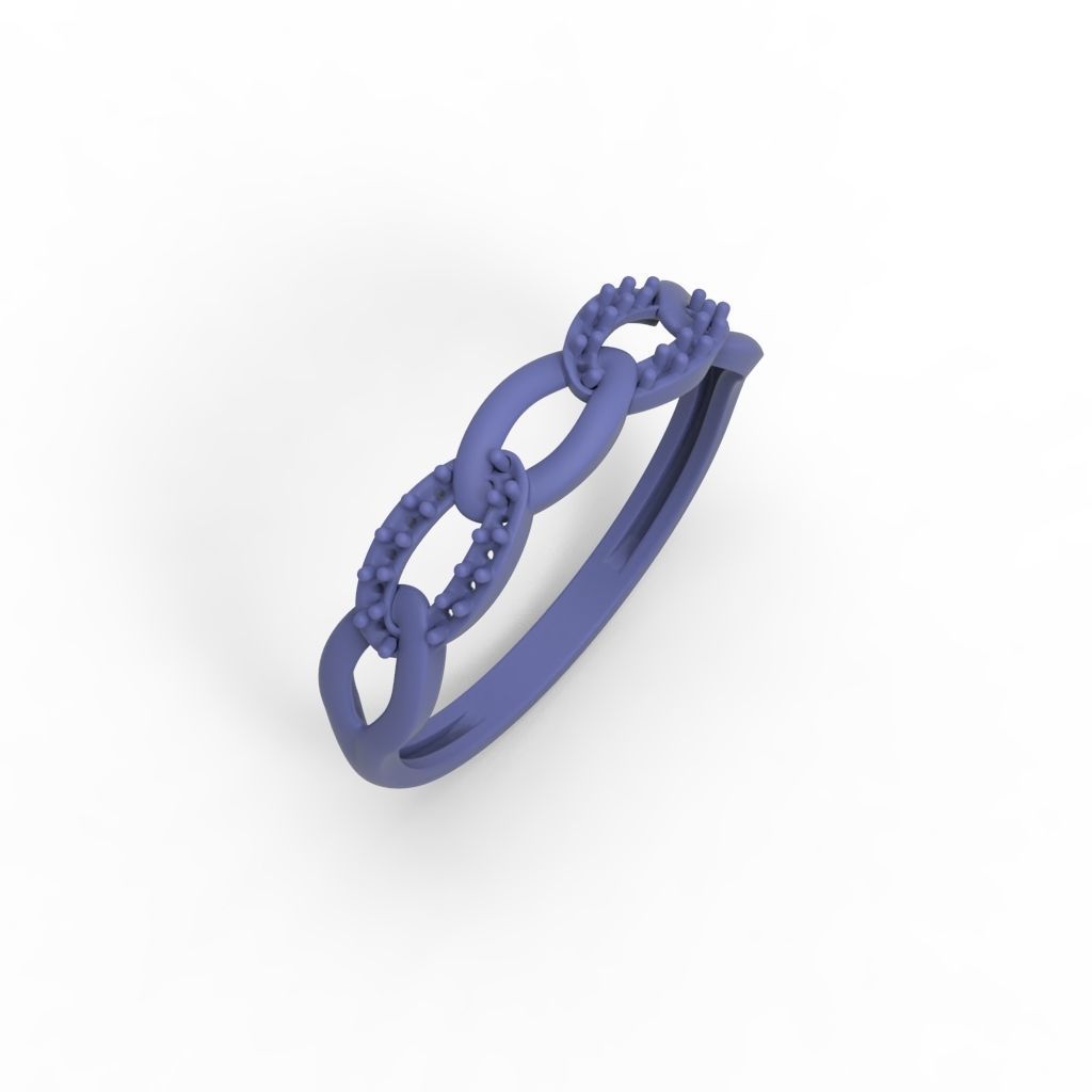 Women Diamond ring Cuban chain design 3dm stl 3D print model 3D print model_15