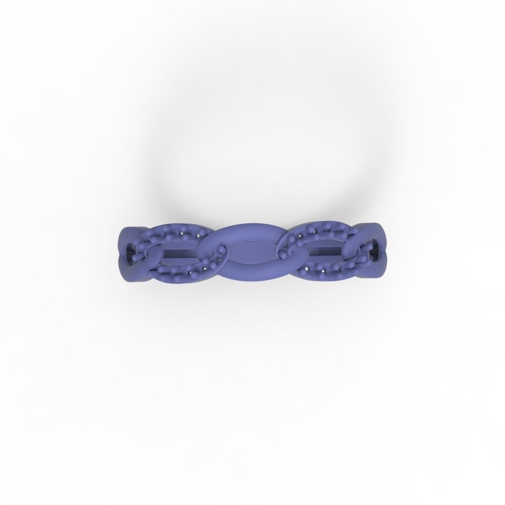 Women Diamond ring Cuban chain design 3dm stl 3D print model 3D print model_18