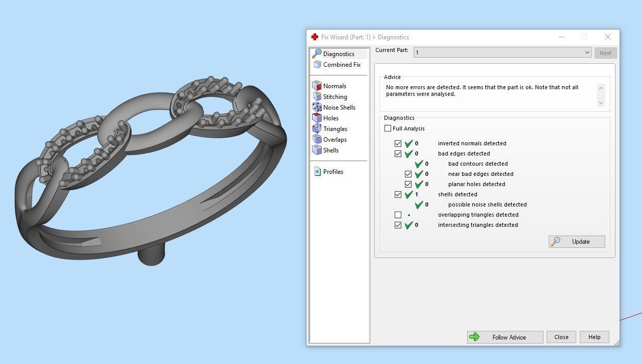 Women Diamond ring Cuban chain design 3dm stl 3D print model 3D print model_29