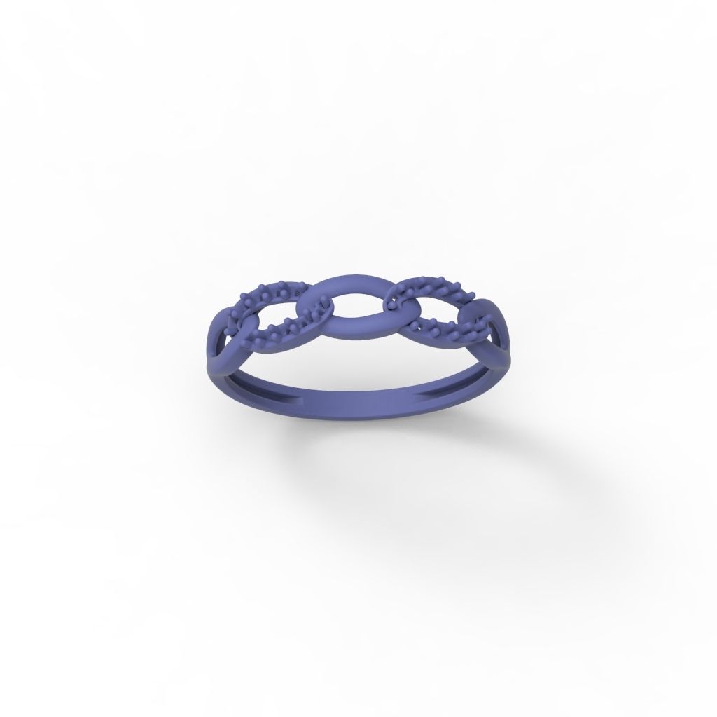 Women Diamond ring Cuban chain design 3dm stl 3D print model 3D print model_14