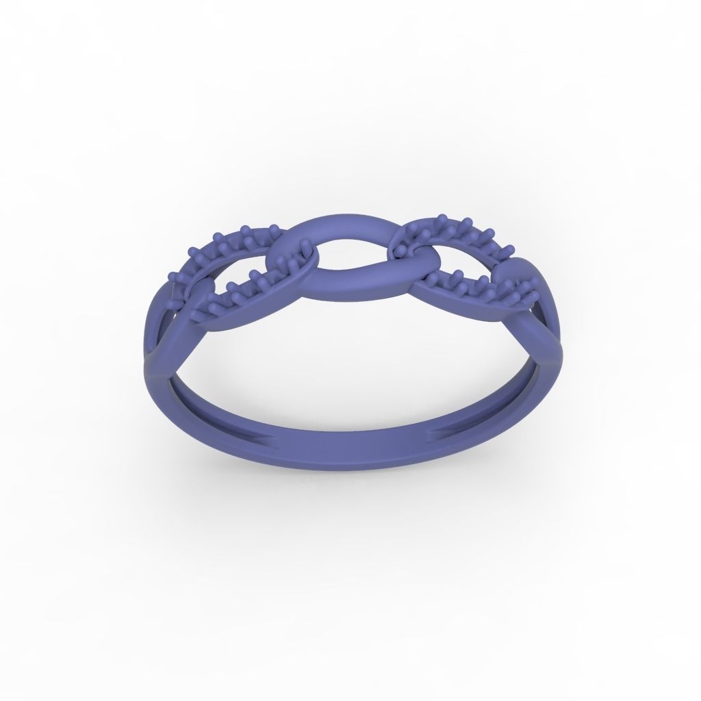 Women Diamond ring Cuban chain design 3dm stl 3D print model 3D print model_20