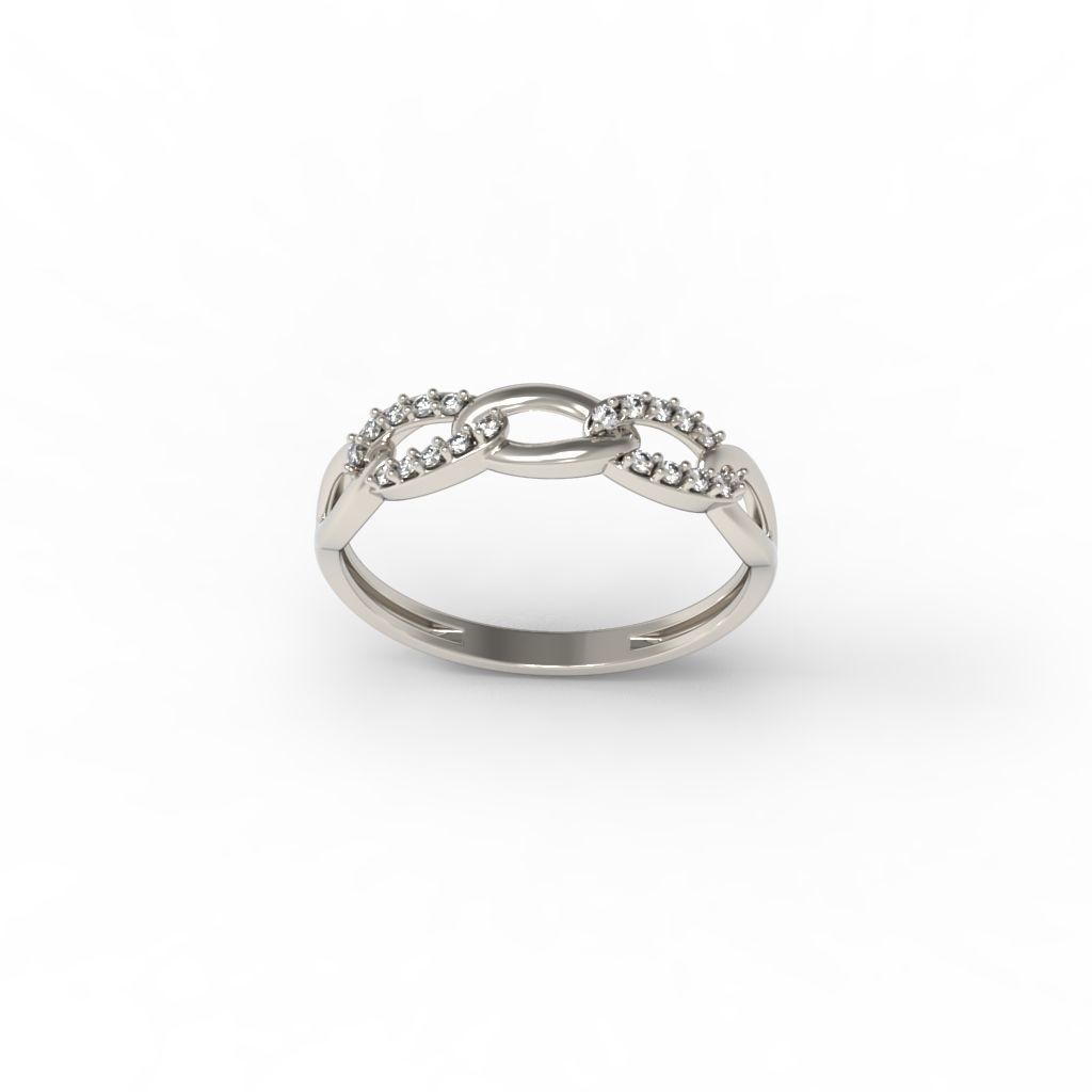 Women Diamond ring Cuban chain design 3dm stl 3D print model 3D print model_10