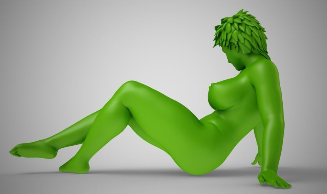 Sits Leaning Back on Her Hands 3D print model_4