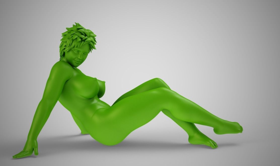 Sits Leaning Back on Her Hands 3D print model_1