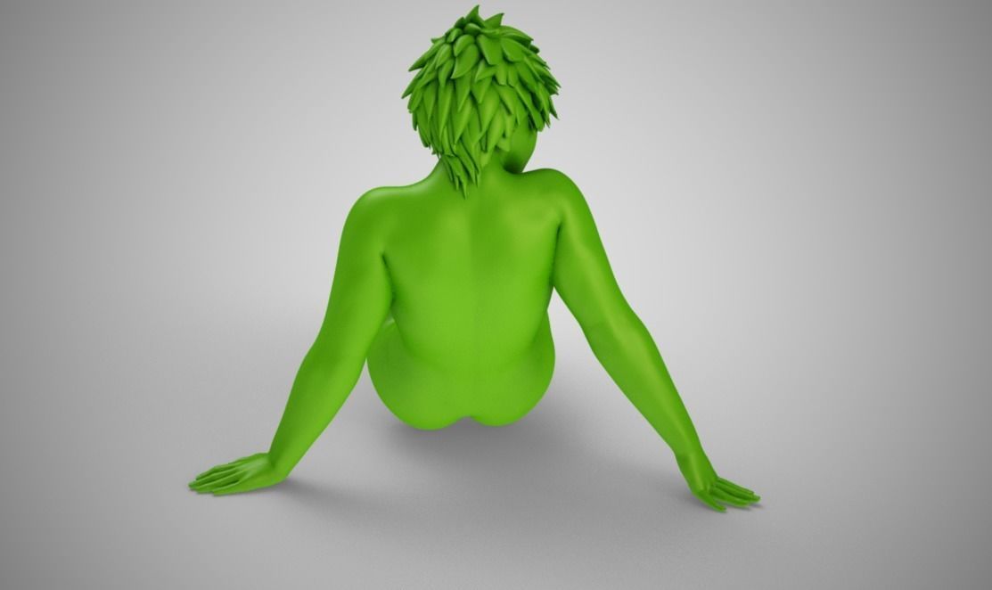 Sits Leaning Back on Her Hands 3D print model_5