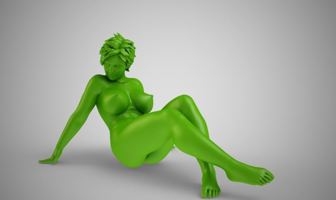 Sits Leaning Back on Her Hands 3D print model_2