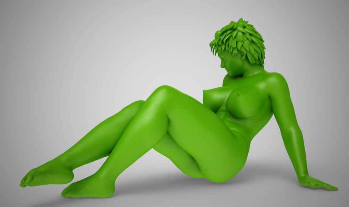 Sits Leaning Back on Her Hands 3D print model_3