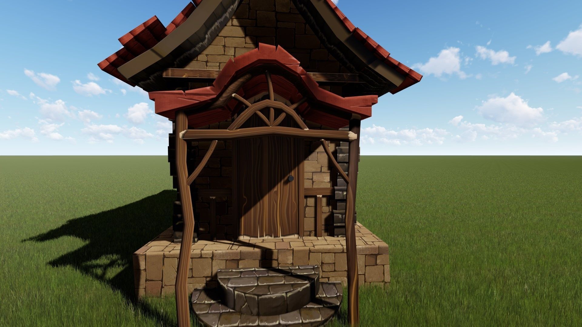 3d Cartoon house Low-poly 3D model_5