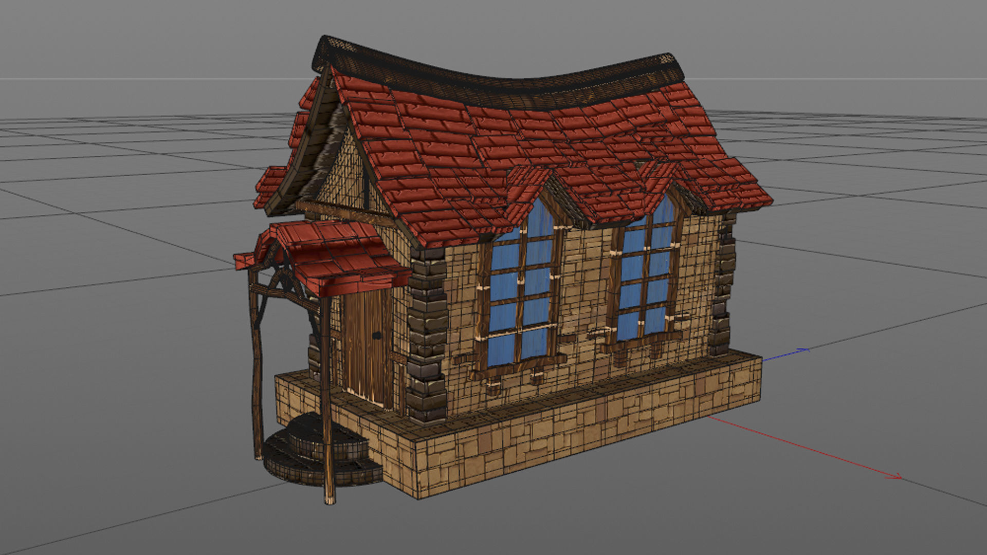 3d Cartoon house Low-poly 3D model_9