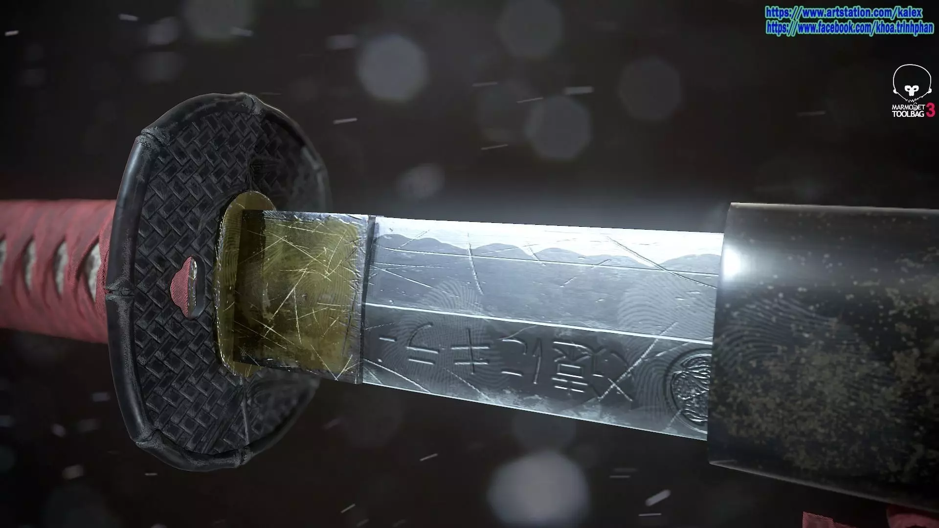 Katana samurai sword 3D model_0