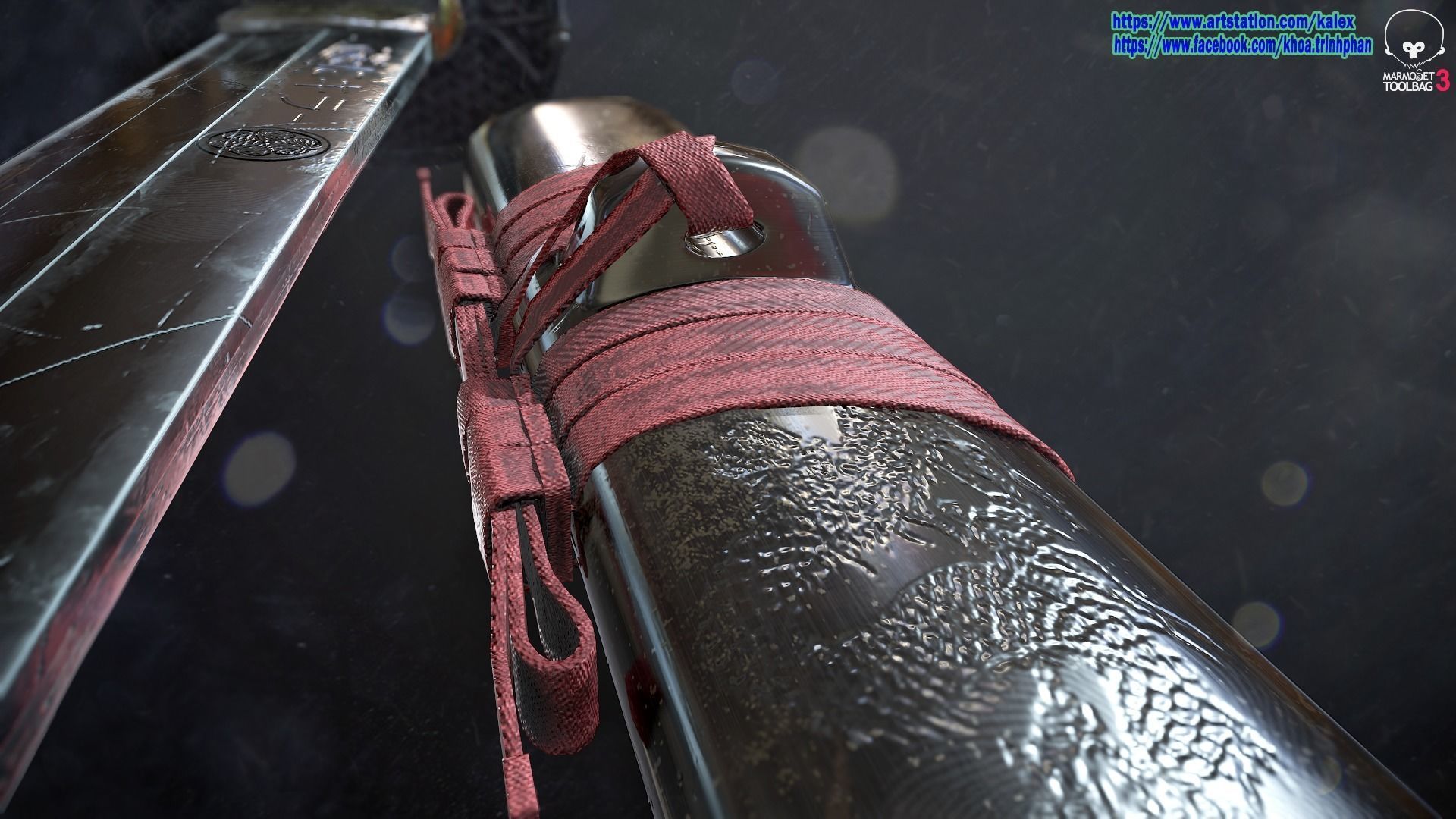 Katana samurai sword 3D model_7