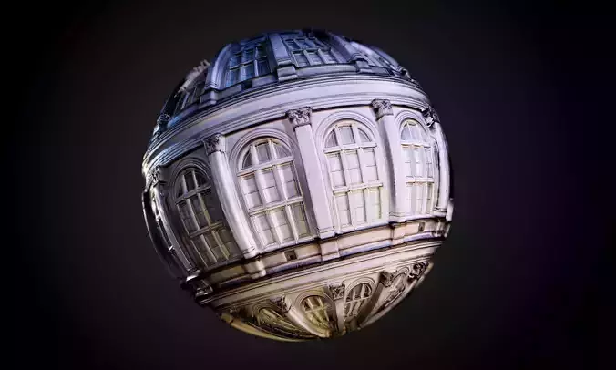 Building Window Ornate Seamless PBR Texture