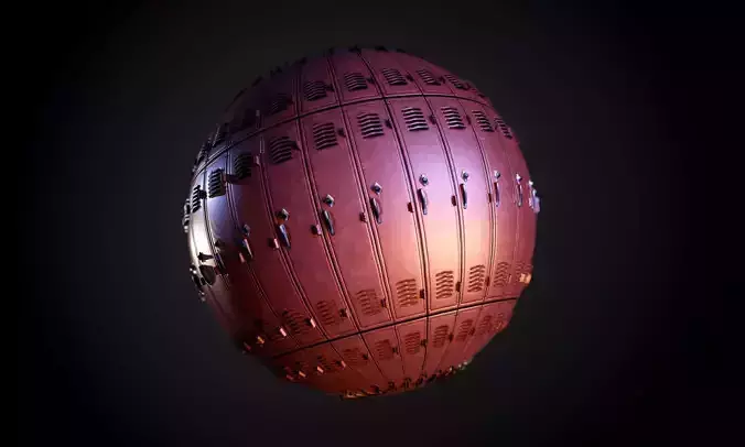 Metal Locker Red Seamless PBR Texture
