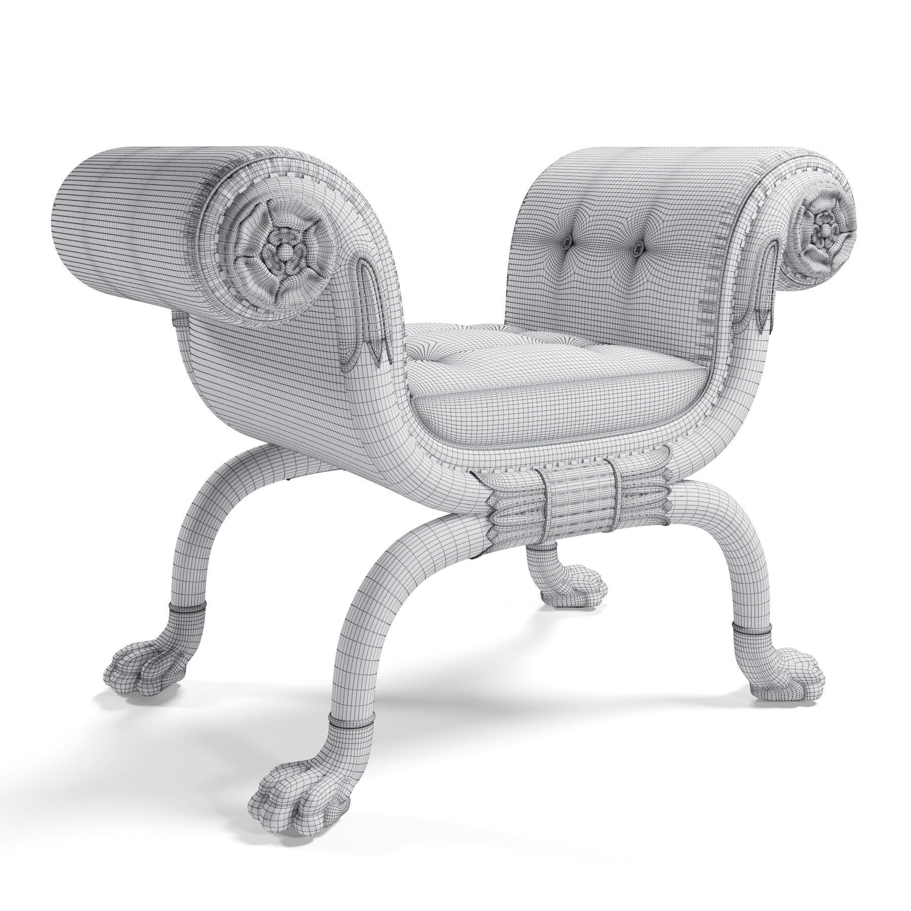 Regency Window Seat 3D model_1