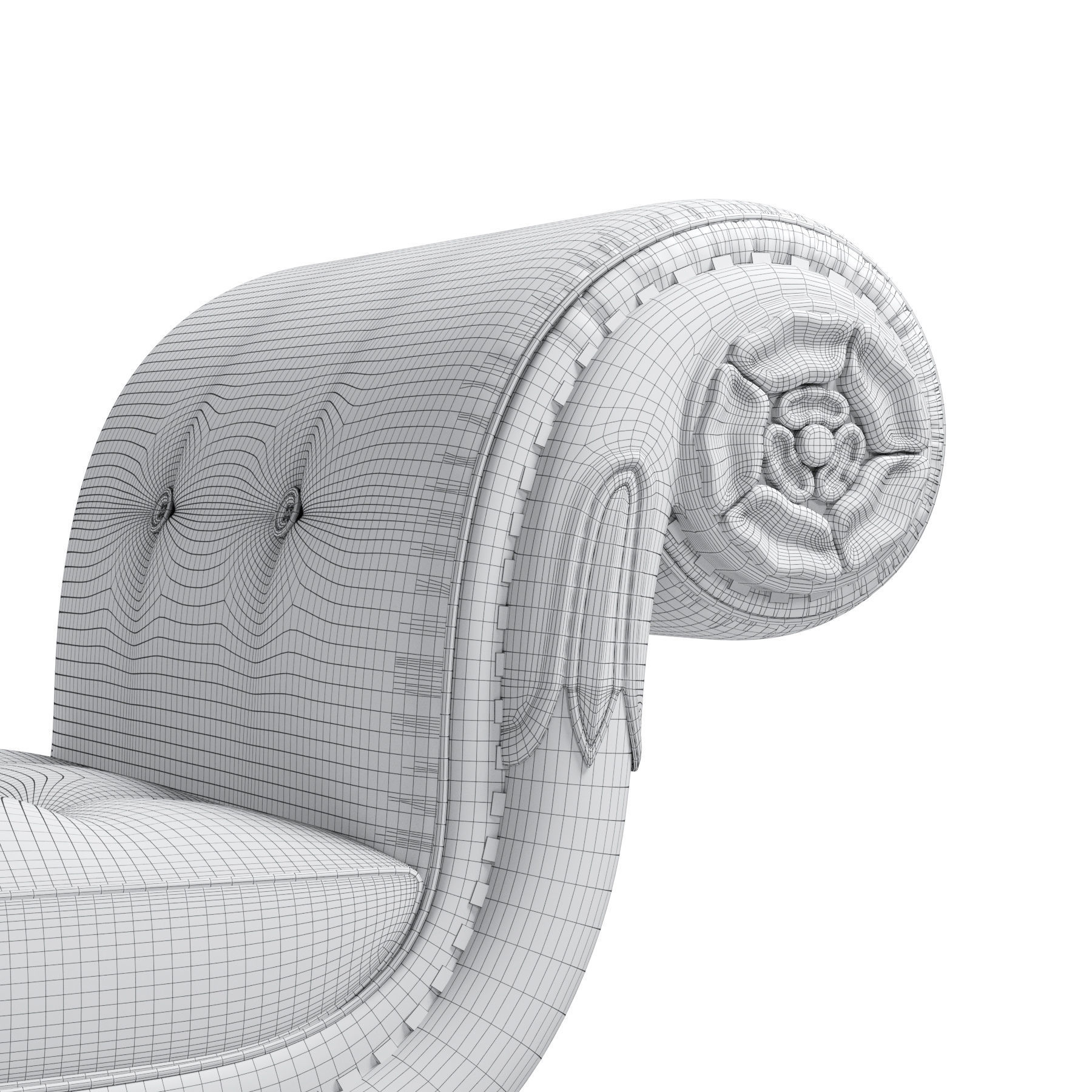 Regency Window Seat 3D model_5