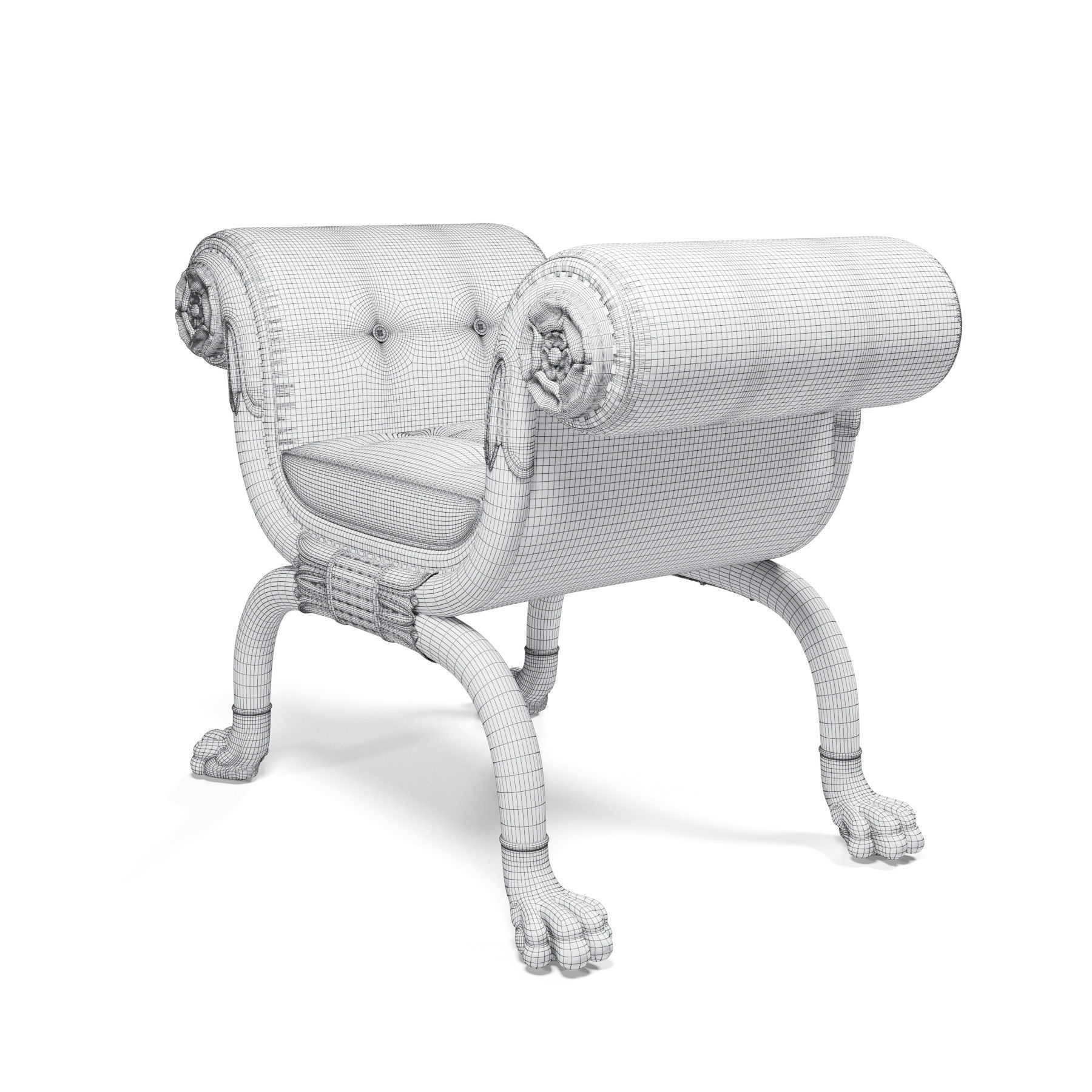 Regency Window Seat 3D model_3