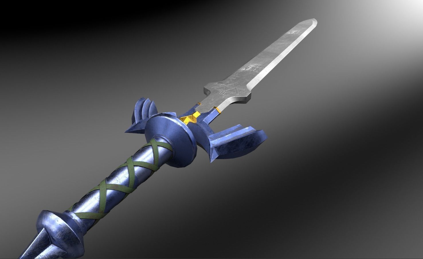 Master Sword Low-poly 3D model_1