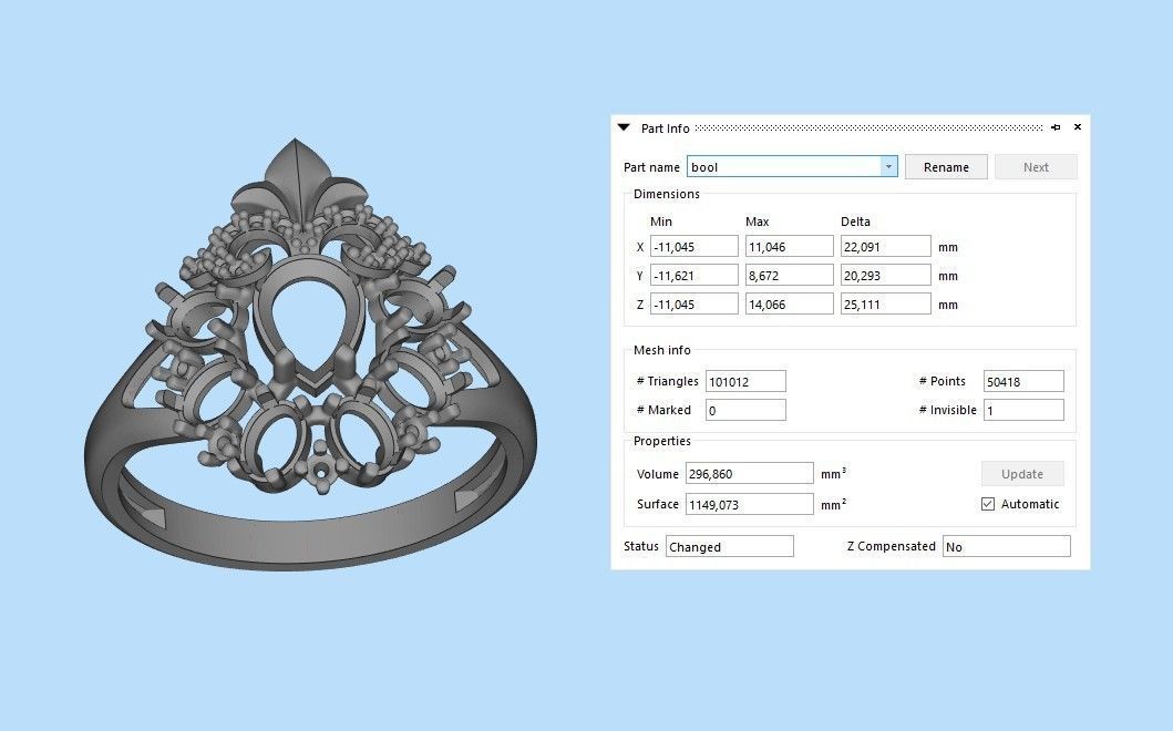 Women ring with gems and diamonds 3dm stl vintage 3D print model_38