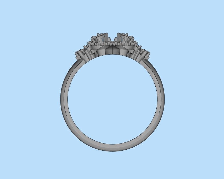 Women ring with gems and diamonds 3dm stl vintage 3D print model_43