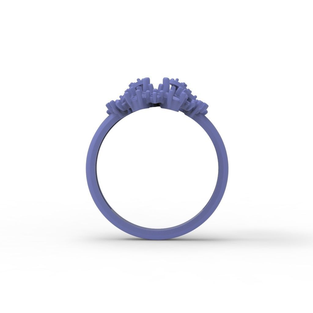Women ring with gems and diamonds 3dm stl vintage 3D print model_27