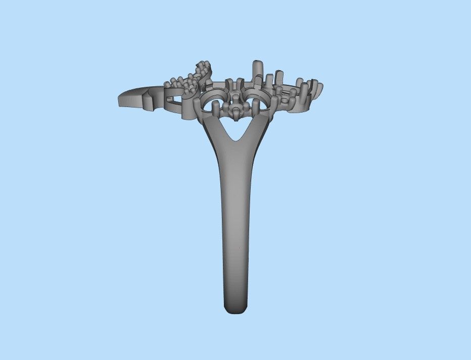 Women ring with gems and diamonds 3dm stl vintage 3D print model_44