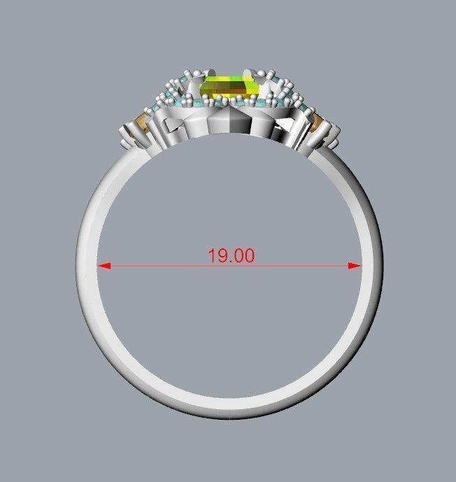 Women ring with gems and diamonds 3dm stl vintage 3D print model_34