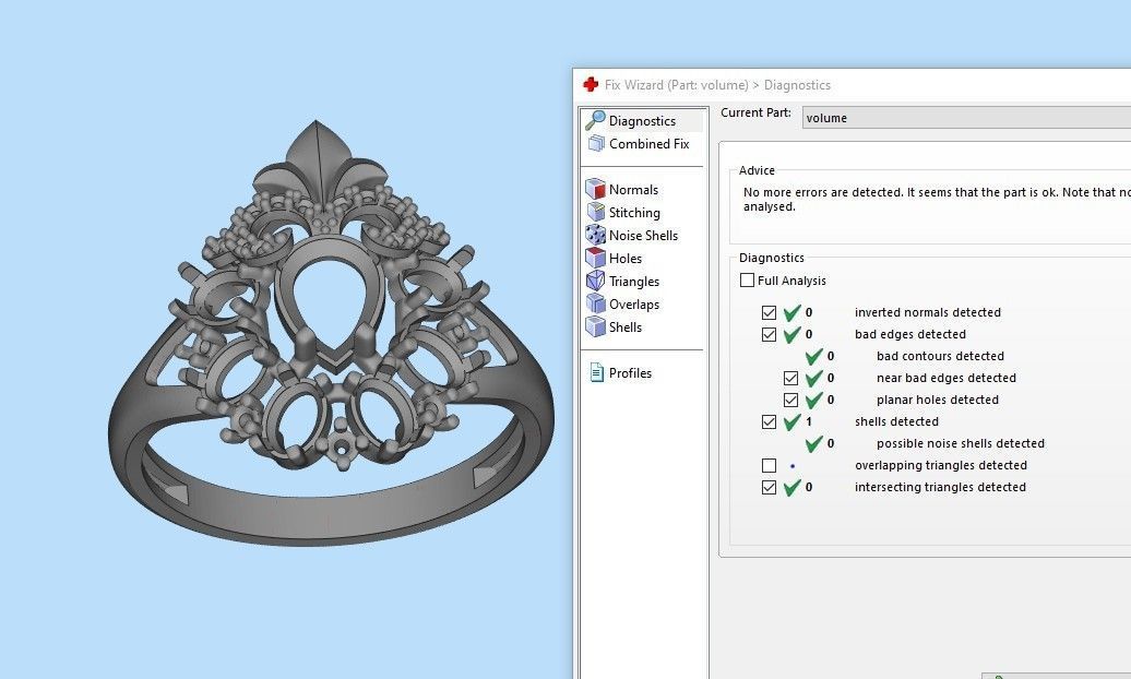 Women ring with gems and diamonds 3dm stl vintage 3D print model_37
