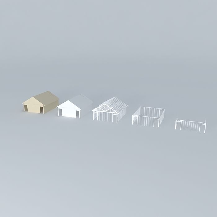 How to build a small wooden house Free 3D model_1