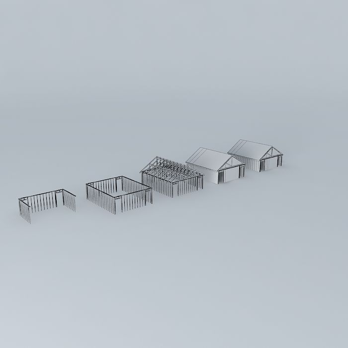 How to build a small wooden house Free 3D model_3