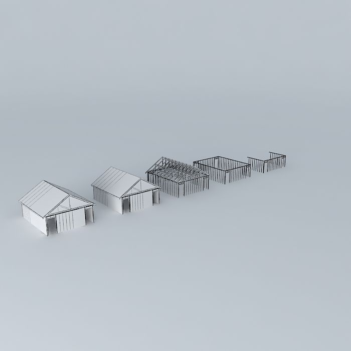 How to build a small wooden house Free 3D model_4