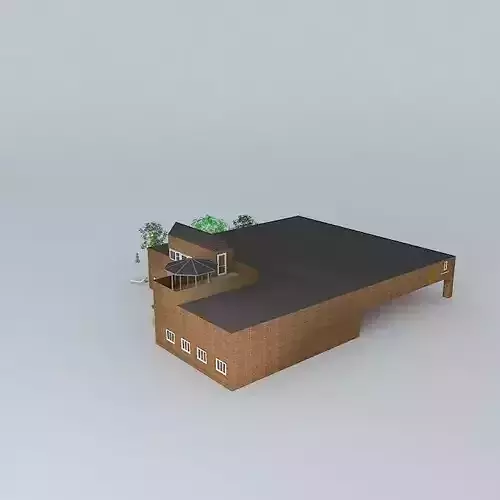 House building with roof