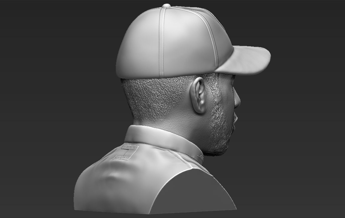 Lewis Hamilton bust 3D printing ready stl obj formats 3D print model_10