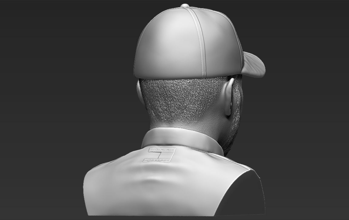Lewis Hamilton bust 3D printing ready stl obj formats 3D print model_9