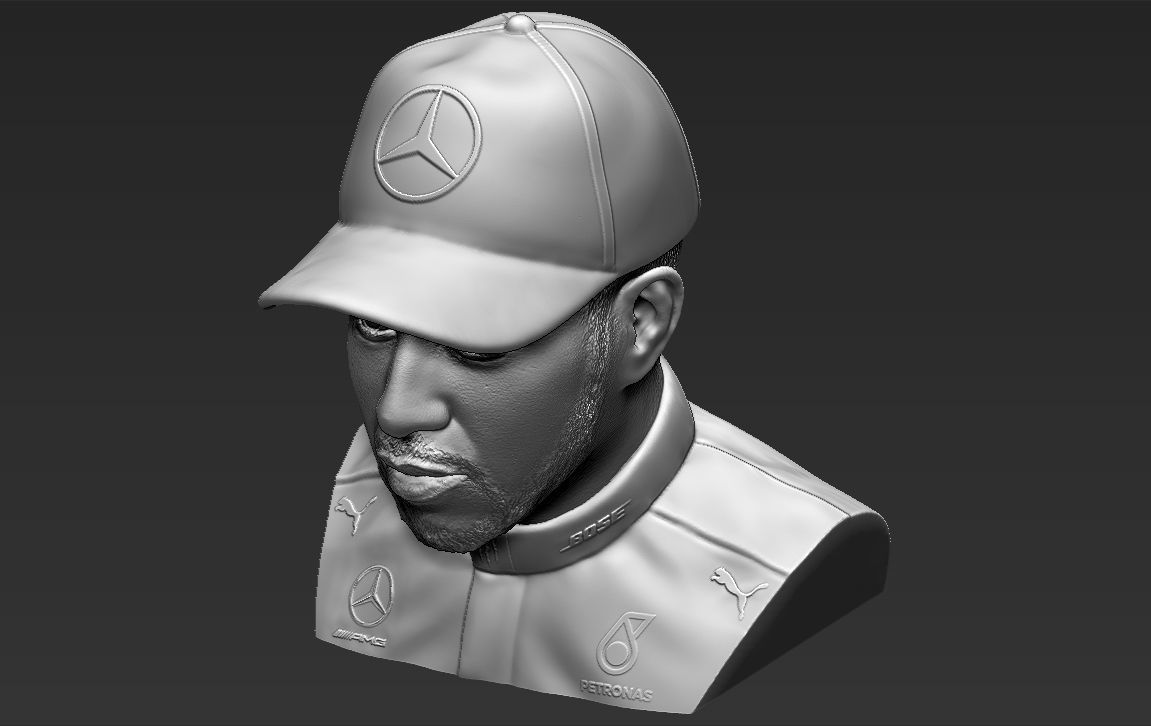 Lewis Hamilton bust 3D printing ready stl obj formats 3D print model_19