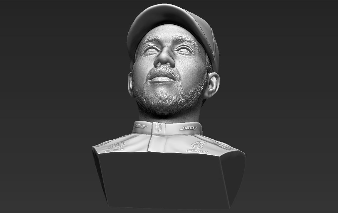 Lewis Hamilton bust 3D printing ready stl obj formats 3D print model_28