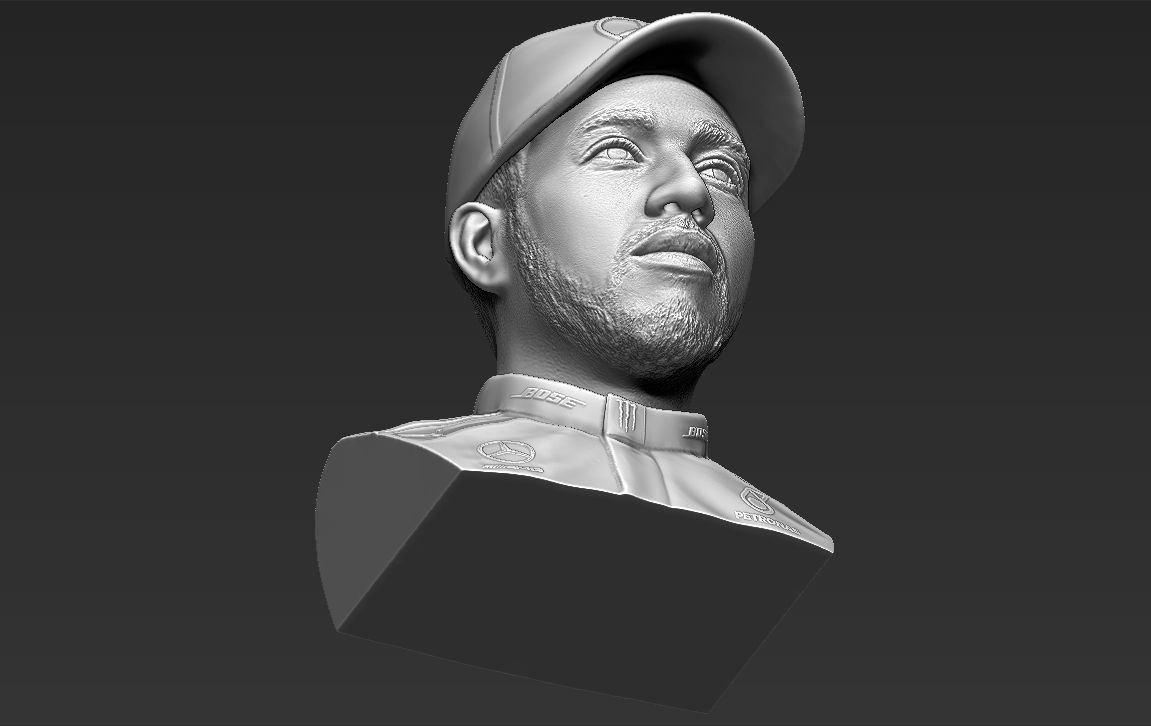 Lewis Hamilton bust 3D printing ready stl obj formats 3D print model_27
