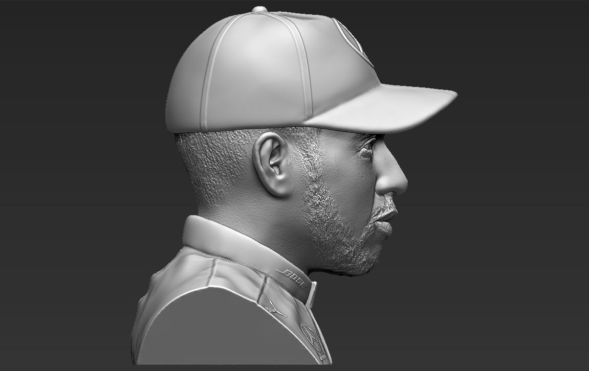 Lewis Hamilton bust 3D printing ready stl obj formats 3D print model_12