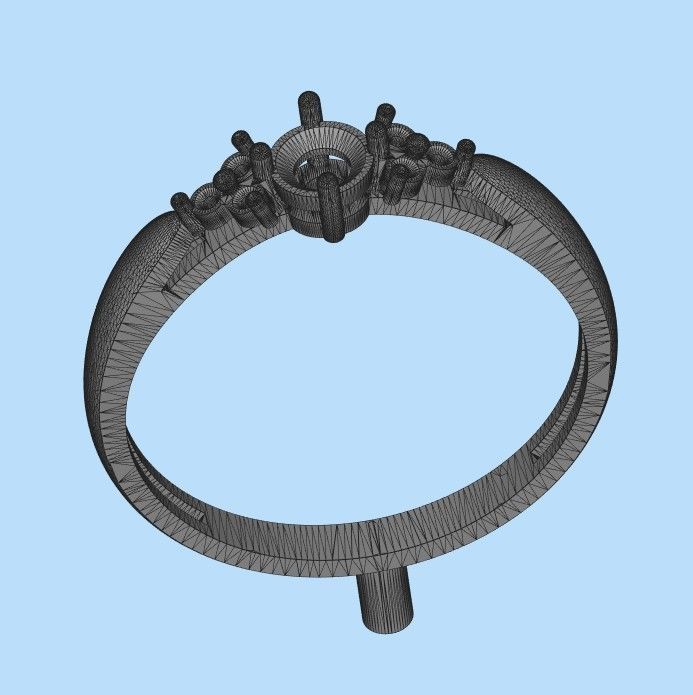 solitaire wedding engagement women diamond ring  3dm stl  3D print model_17