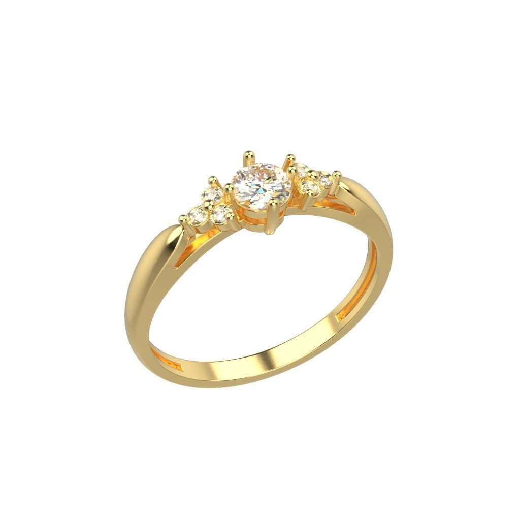solitaire wedding engagement women diamond ring  3dm stl  3D print model_2