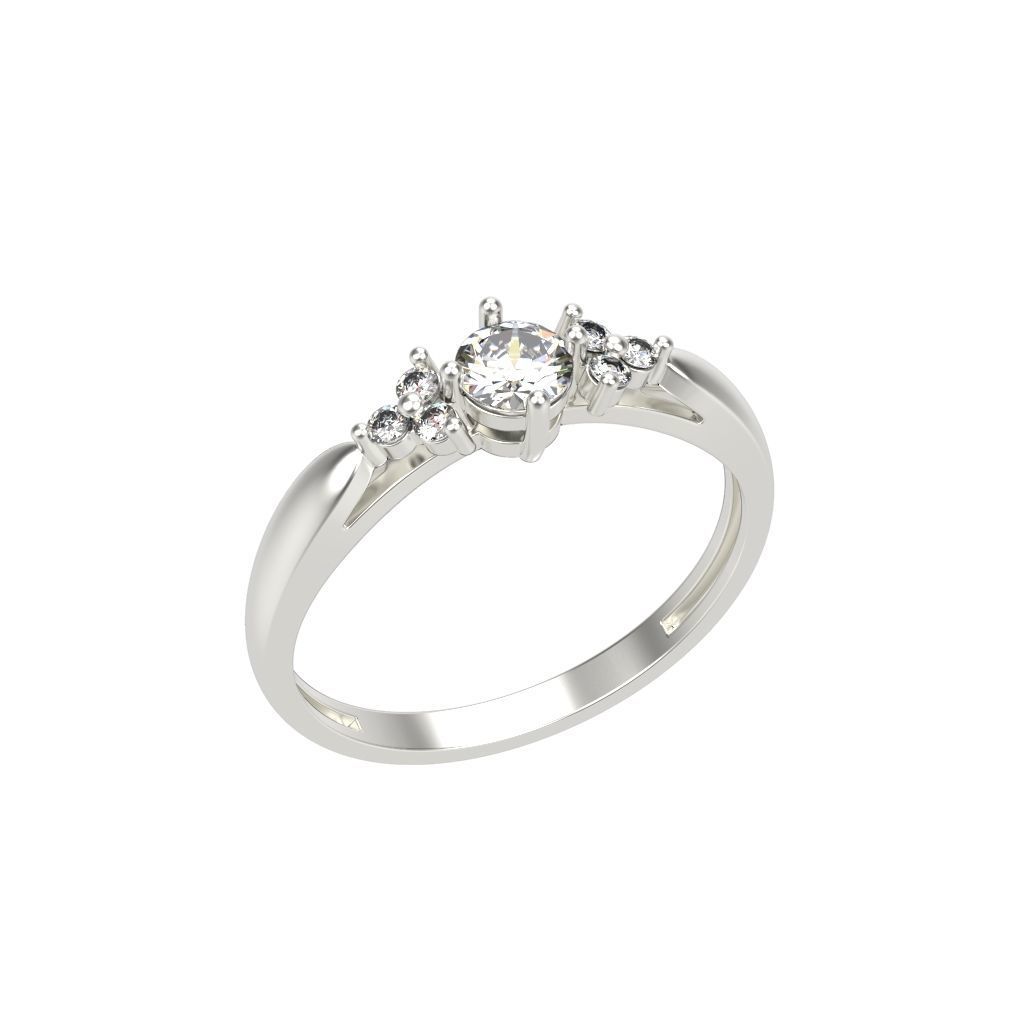 solitaire wedding engagement women diamond ring  3dm stl  3D print model_1