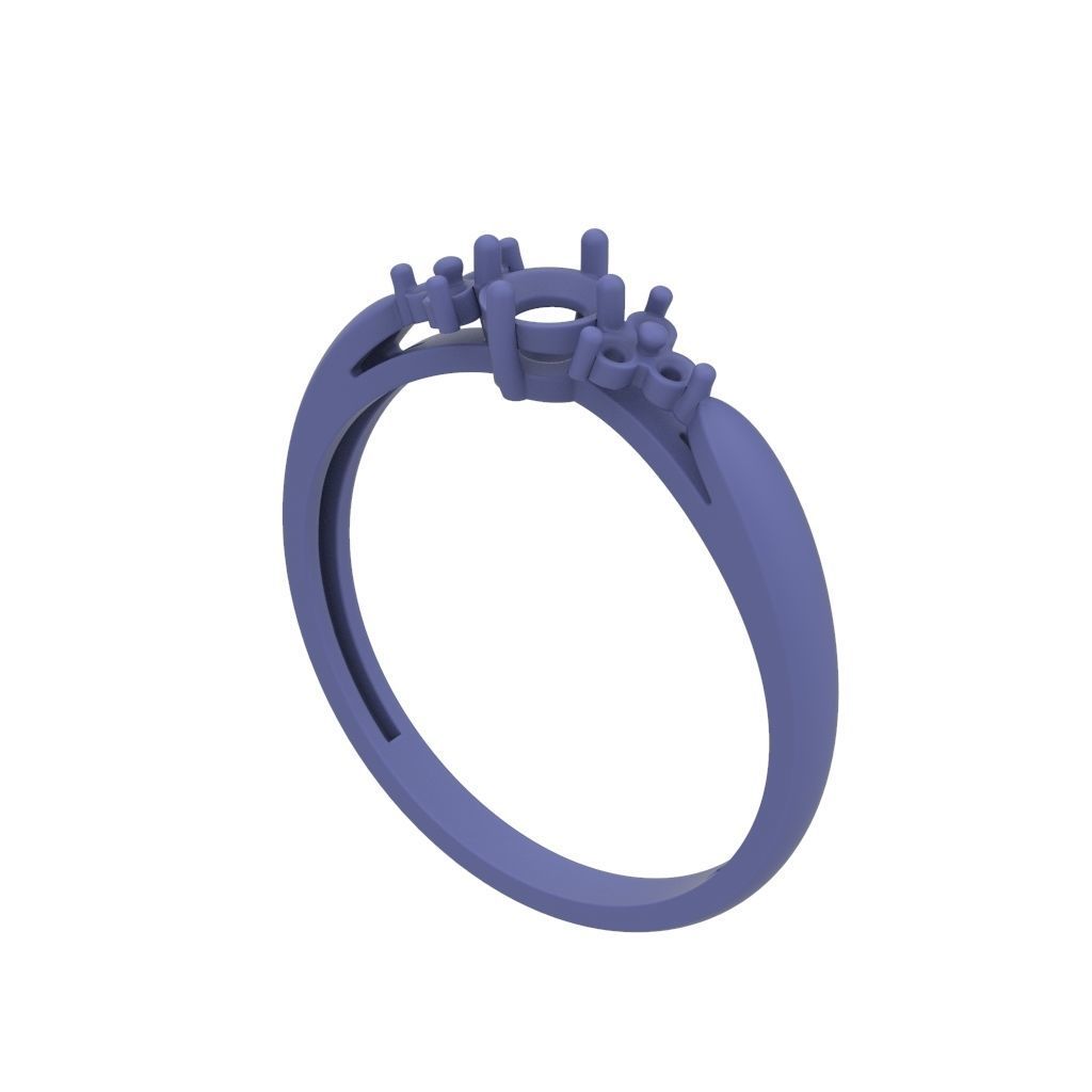 solitaire wedding engagement women diamond ring  3dm stl  3D print model_24