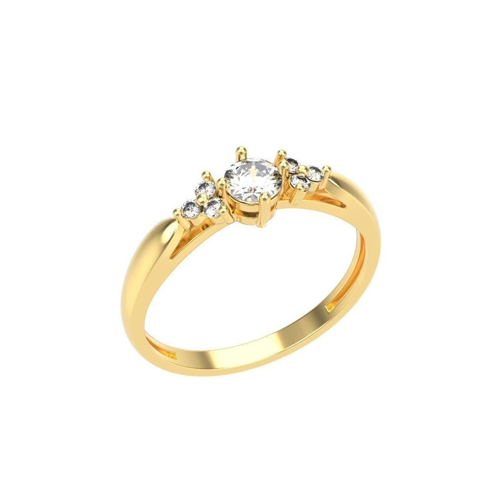solitaire wedding engagement women diamond ring  3dm stl  3D print model_10