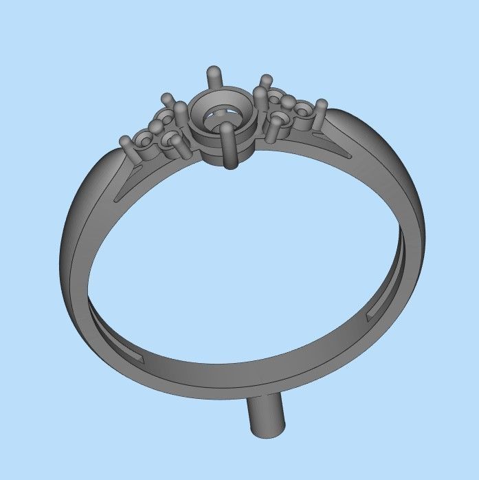 solitaire wedding engagement women diamond ring  3dm stl  3D print model_16