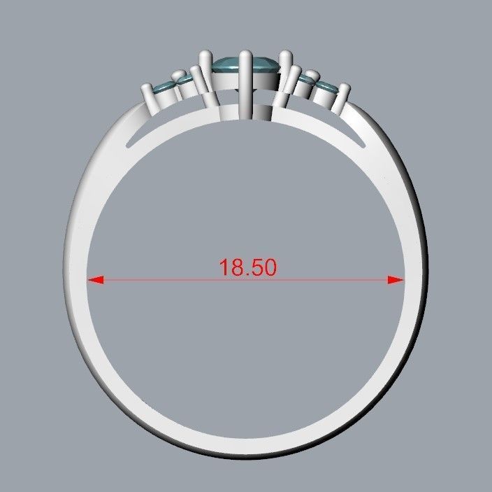 solitaire wedding engagement women diamond ring  3dm stl  3D print model_12