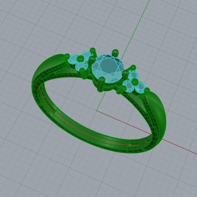 solitaire wedding engagement women diamond ring  3dm stl  3D print model_14