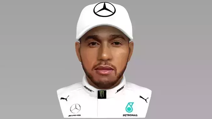 Lewis Hamilton bust ready for full color 3D printing 3D print model