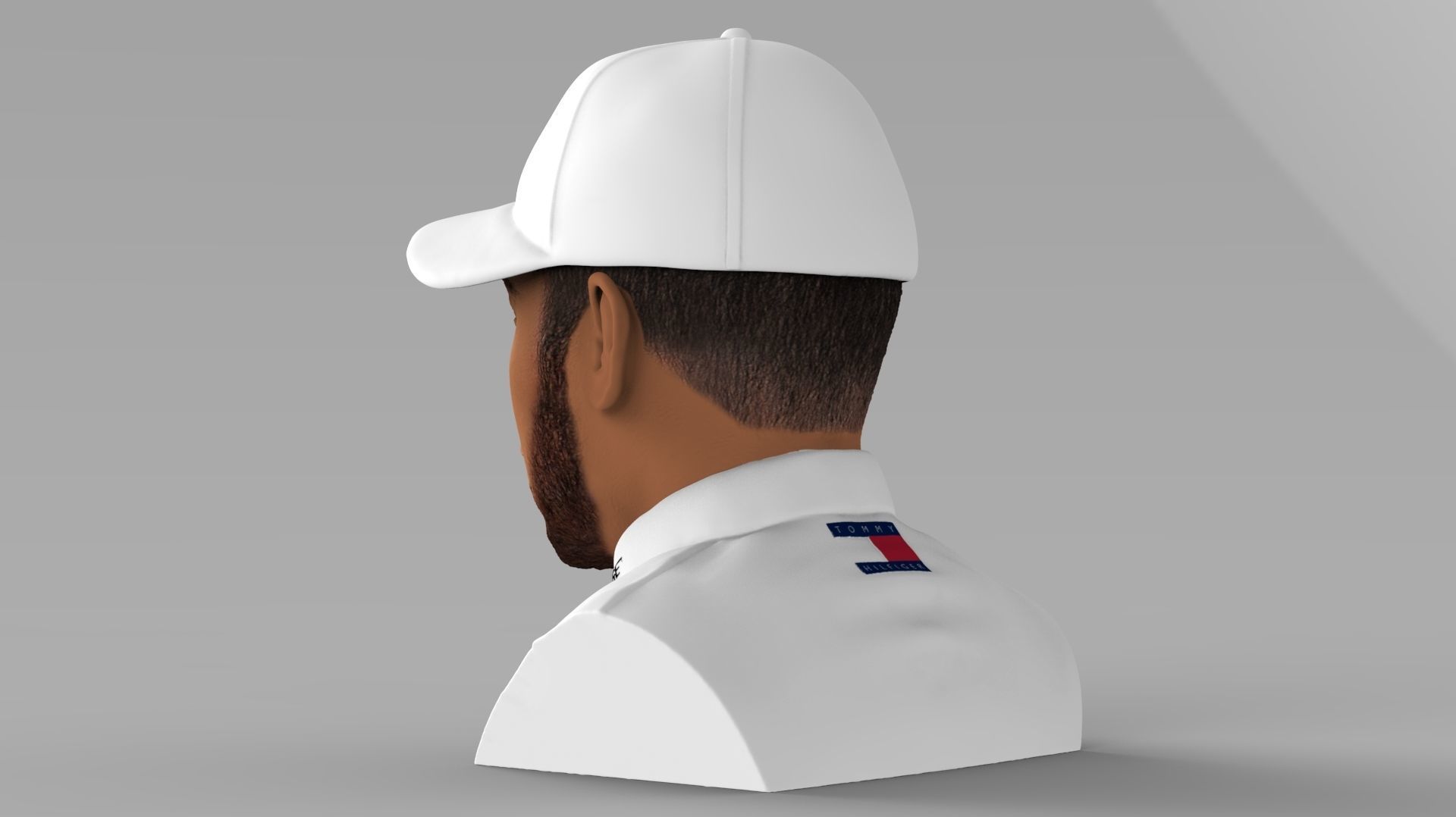 Lewis Hamilton bust ready for full color 3D printing 3D print model_4