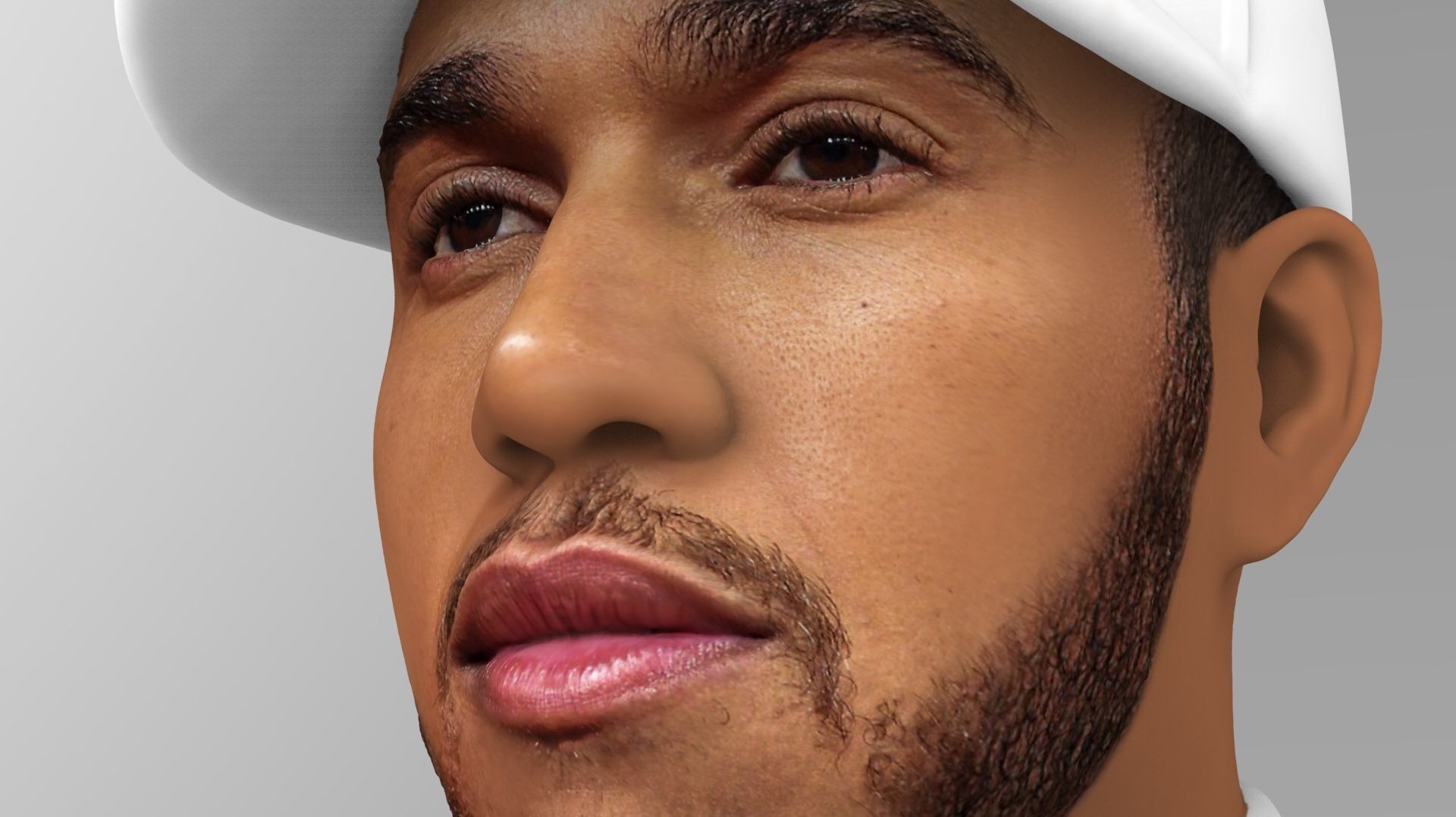 Lewis Hamilton bust ready for full color 3D printing 3D print model_15