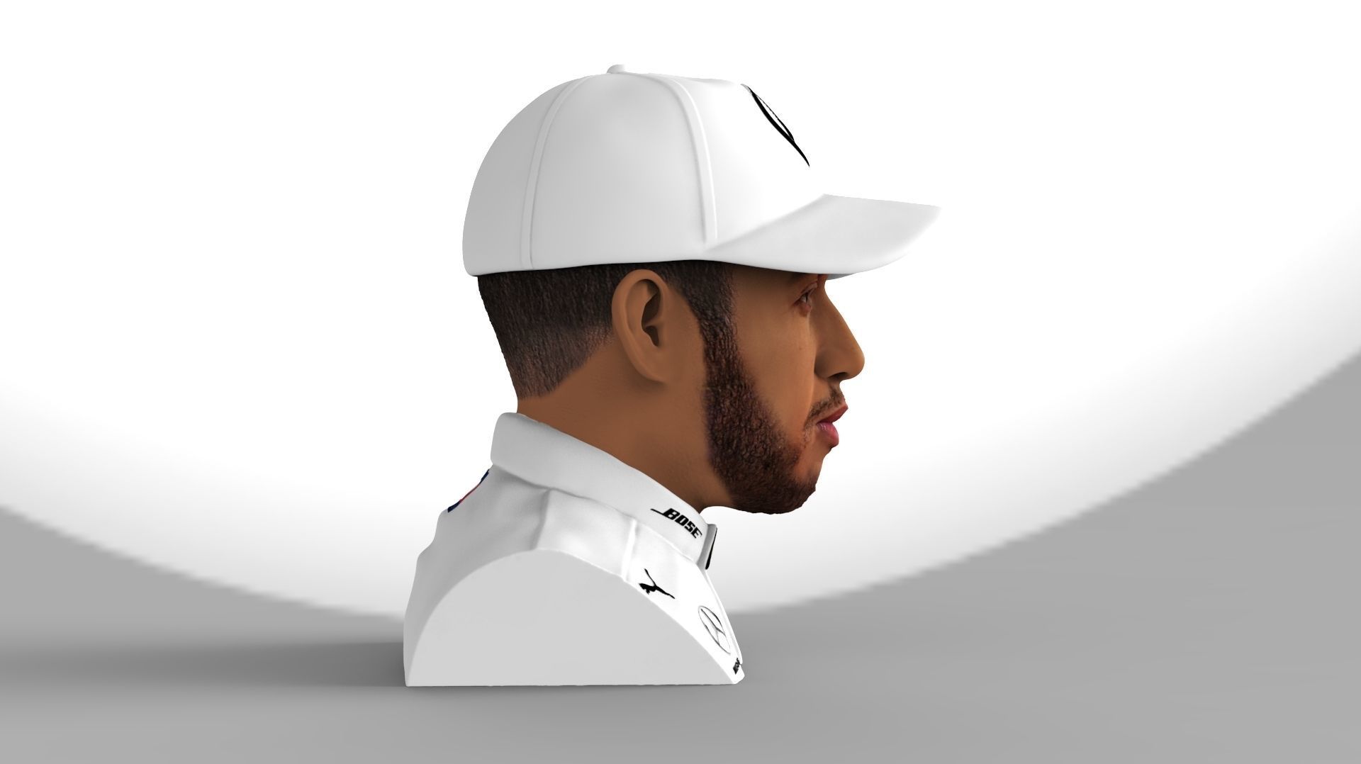 Lewis Hamilton bust ready for full color 3D printing 3D print model_7